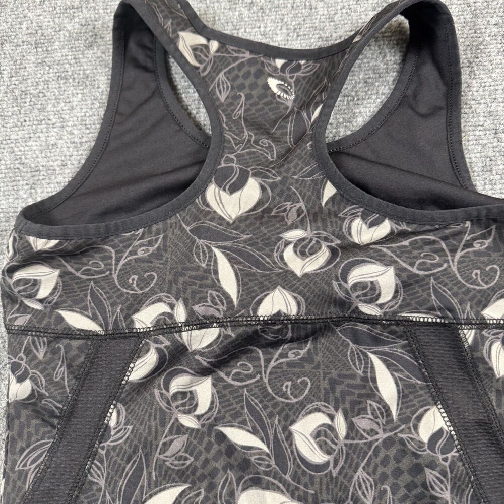 Tek Gear Women’s Built-In Bra Athletic Tank Floral Print Gray Black Size S - Picture 5 of 5